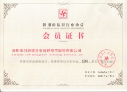 玩具行業協會會員證書